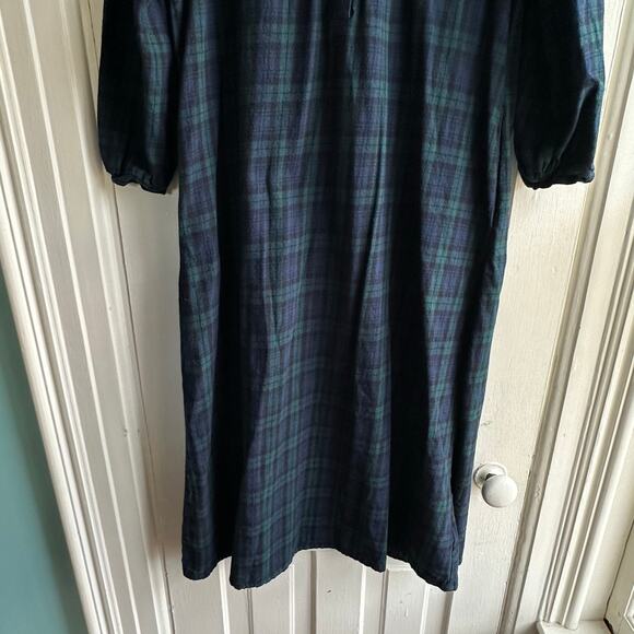 Lanz of Salzburg Sweet & Simple Black Watch Plaid Flannel Nightgown - Picture 5 of 8